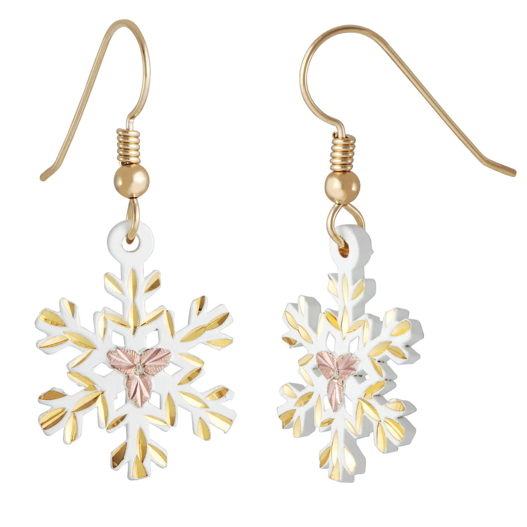 Beautiful Snowflakes Black Hills Gold Earrings - Jewelry