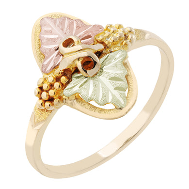 Black Hills Gold Opposing Leaves Ring - Jewelry