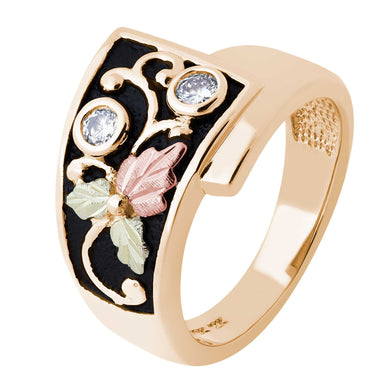 Black Hills Gold Diamond Foliage Ring - Jewelry