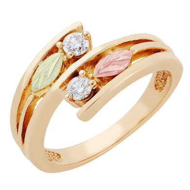 Black Hills Gold Modern Two Diamond Ring - Jewelry