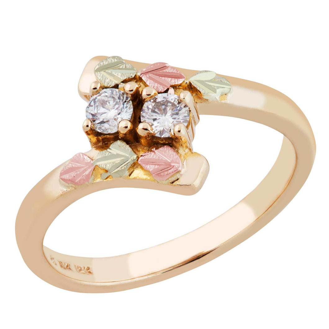 Double Diamond Black Hills Gold Ring - Jewelry