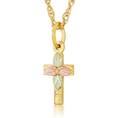 Black Hills Gold Four Leaf Cross Pendant & Necklace - Jewelry
