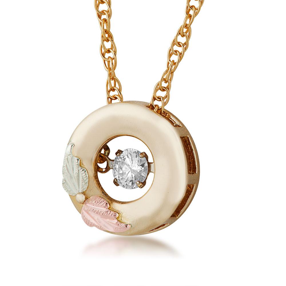 Black Hills Gold Circle Diamond Pendant & Necklace - Jewelry