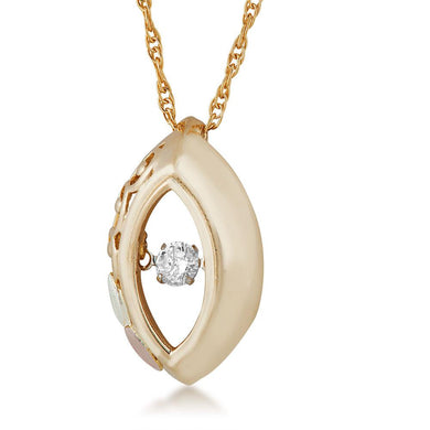 Black Hills Gold Oval Diamond Pendant & Necklace - Jewelry