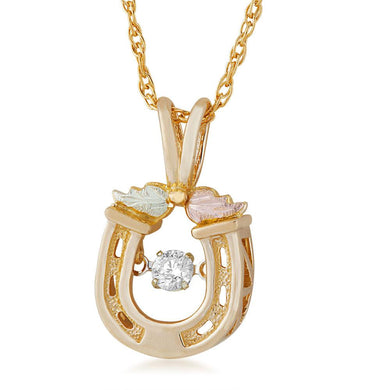 Black Hills Gold Horseshoe Diamond Pendant & Necklace - Jewelry