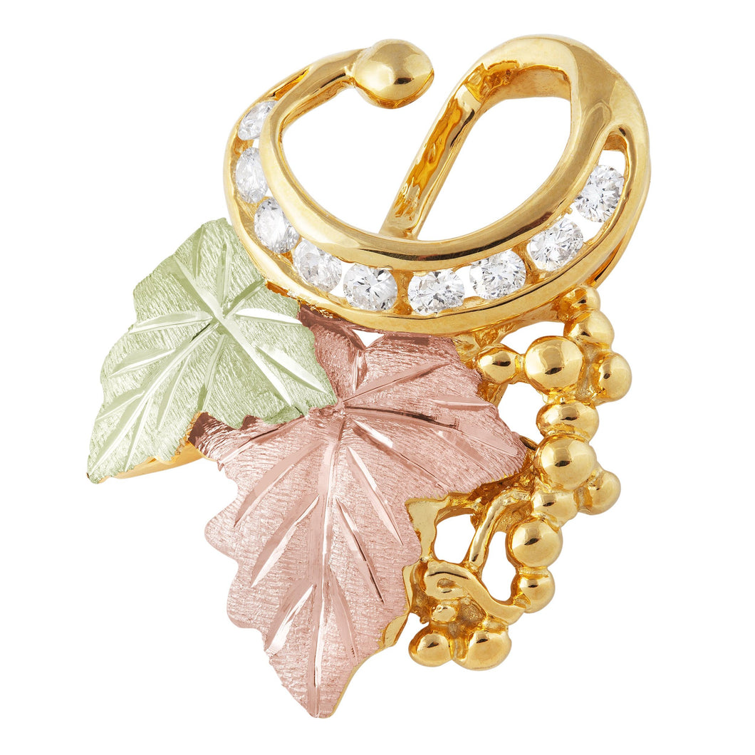 Black Hills Gold Nine Diamond Slider Pendant - Jewelry