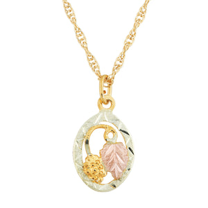 Colorful Oval Black Hills Gold Pendant & Necklace - Jewelry