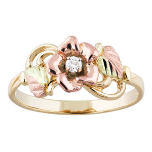 Diamond and Rose Ring II - Black Hills Gold - Jewelry