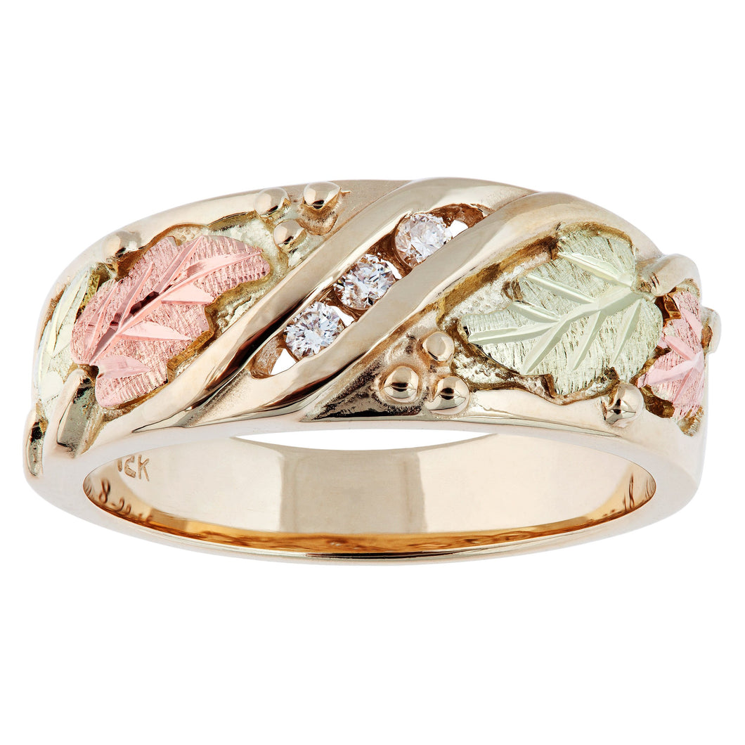 Three Diamond Black Hills Gold Ring - Jewelry