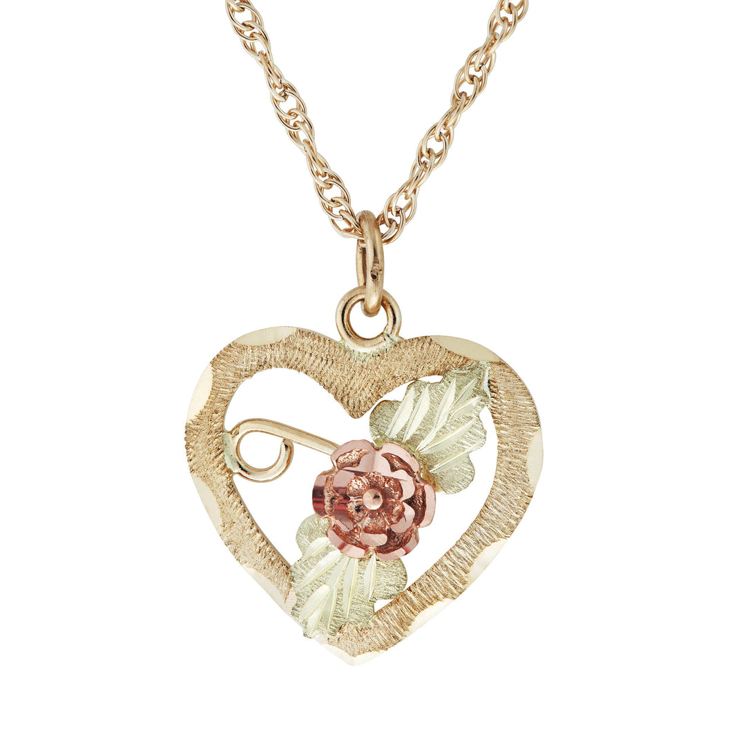Dakota Rose Diamond Cut Black Hills Gold Pendant & Necklace - Jewelry