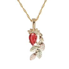 Black Hills Gold Pear Cut Garnet Pendant & Necklace - Jewelry