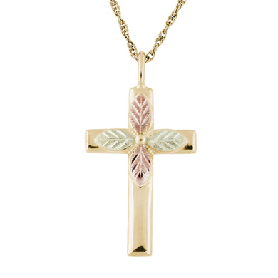Black Hills Gold Four Leaf Cross Pendant & Necklace - Jewelry