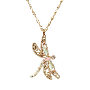 Black Hills Gold Dragonfly Pendant & Necklace - Jewelry