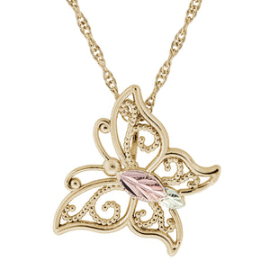 Butterfly 10 Karat Black Hills Gold Pendant & Necklace - Jewelry