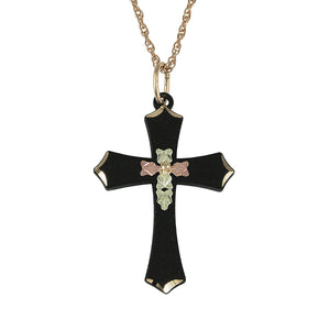 Black Rose Cross Pendant & Necklace II - Jewelry