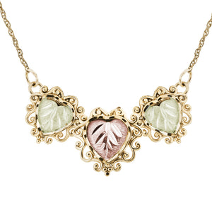 Triple Heart Black Hills Gold Pendant & Necklace - Jewelry