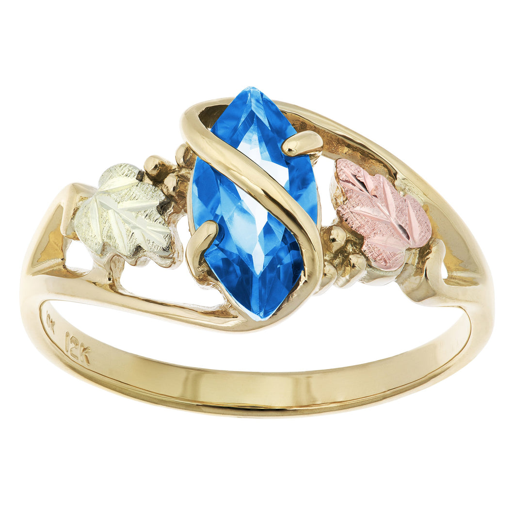 Black Hills Gold Blue Topaz Ring - Jewelry