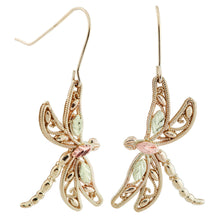Dragonflies Black Hills Gold Earrings - Jewelry