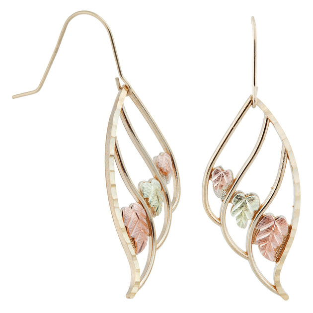 Leaves in Leaves Black Hills Gold Earrings - Jewelry