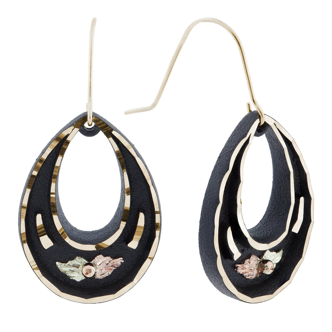 Black Teardops Black Hills Gold Earrings - Jewelry