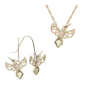 Hummingbird - Black Hills Gold Earrings & Pendant Set