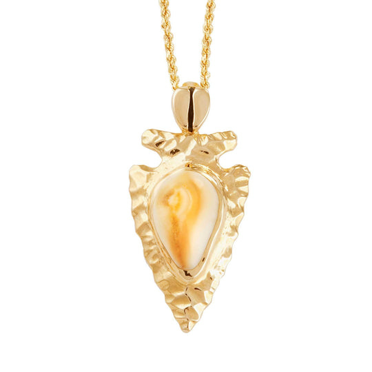Shoshone Elk Ivory Gold Pendant - Jewelry
