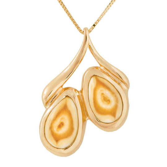 Montague Elk Ivory Gold Pendant - Jewelry