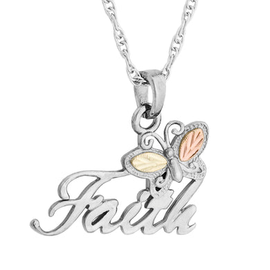 Sterling Silver Black Hills Gold Faith Pendant & Necklace - Jewelry