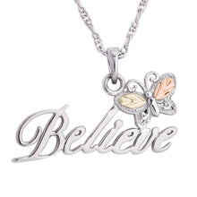 Sterling Silver Black Hills Gold Believe Pendant & Necklace - Jewelry