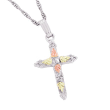 Sterling Silver Black Hills Gold Little Cross Pendant & Necklace Style II - Jewelry