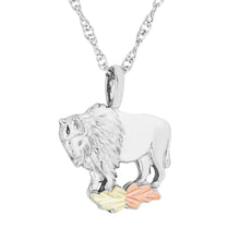 Sterling Silver Black Hills Gold Buffalo Pendant & Necklace - Jewelry