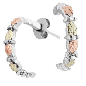 Black Hills Gold Sterling Silver Hoop Earrings - Jewelry