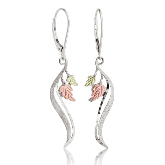 Modern Sterling Silver Black Hills Gold Earrings - Jewelry