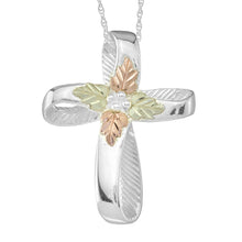 Sterling Silver Black Hills Gold Stylish Cross Pendant - Jewelry