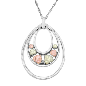 Sterling Silver Black Hills Gold Ovals Pendant - Jewelry