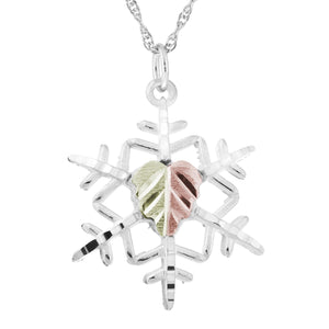 Sterling Silver Black Hills Gold Snowflake Pendant - Jewelry