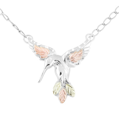 Sterling Silver Black Hills Gold Hummingbird Pendant - Jewelry