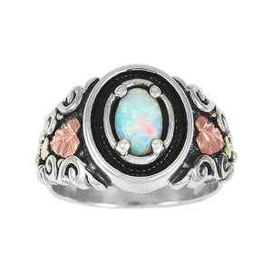 Sterling Silver Black Hills Gold Opal Ring - Jewelry