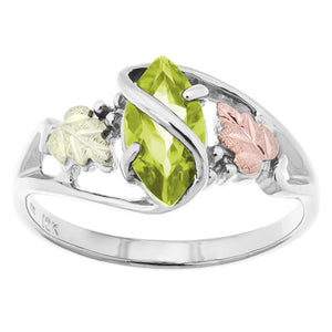 Sterling Silver Black Hills Gold Peridot Ring - Jewelry