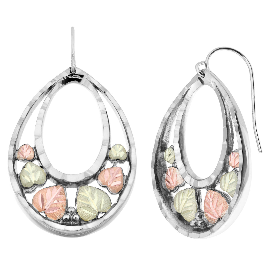 Sterling Silver Black Hills Gold Ovals Earrings - Jewelry