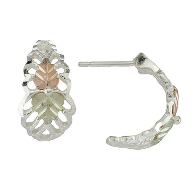 Sterling Silver Black Hills Gold Half Hoop Earrings II - Jewelry