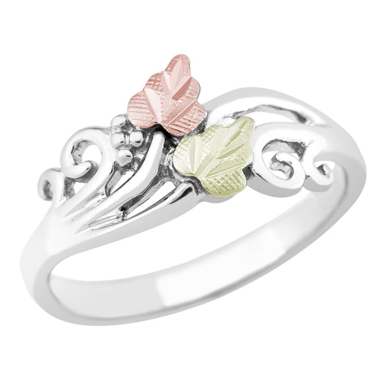 Sterling Silver Leaves & Swirls - Black Hills Gold - Jewelry