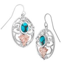Sterling on Black Hills Gold Turquoise Earrings - Jewelry