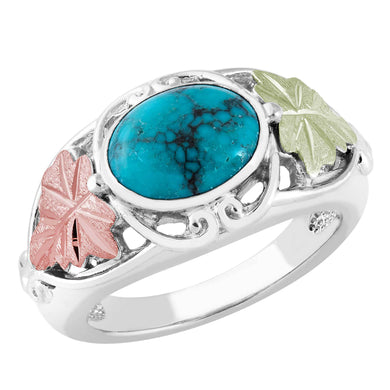 Sterling on Black Hills Gold Turquoise Ring - Jewelry
