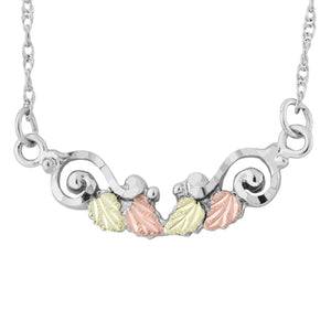 Sterling Silver Black Hills Gold Swirls Pendant - Jewelry