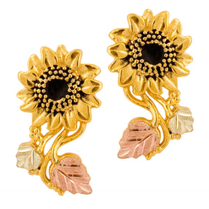 Sunflower Black Hill Gold II - Black Hills Gold Earrings