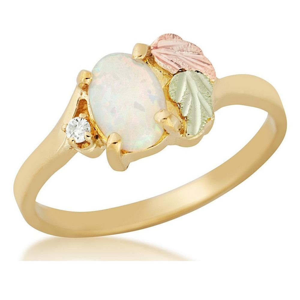 Black Hills Gold Opal and Diamond Ring - Jewelry