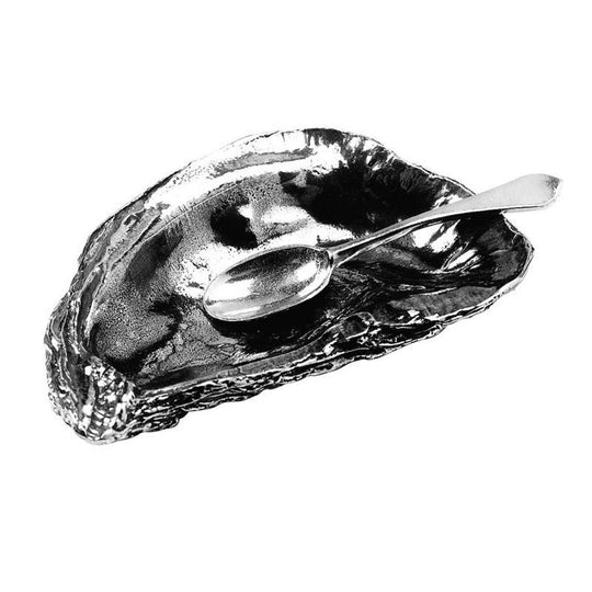 Oyster Shell Salt Cellar & Spoon in Pewter - X