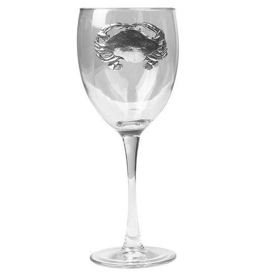 Set of 4 Wine Glasses Pewter Accent - 2 Pattern Options - X