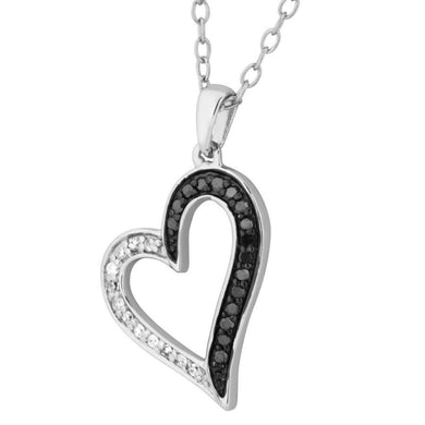 Sterling Silver Black Hills Gold Rhodium Heart Pendant - Jewelry